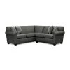 York Charcoal 2 Piece Right Loveseat Sectional