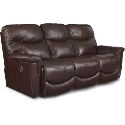 James Walnut Leather Reclining Sofa -furniture QK1081503 LAZY AFR OL