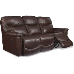 James Walnut Leather Reclining Sofa -furniture QK1081503 LAZY OPN OL