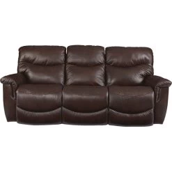 James Walnut Leather Reclining Sofa