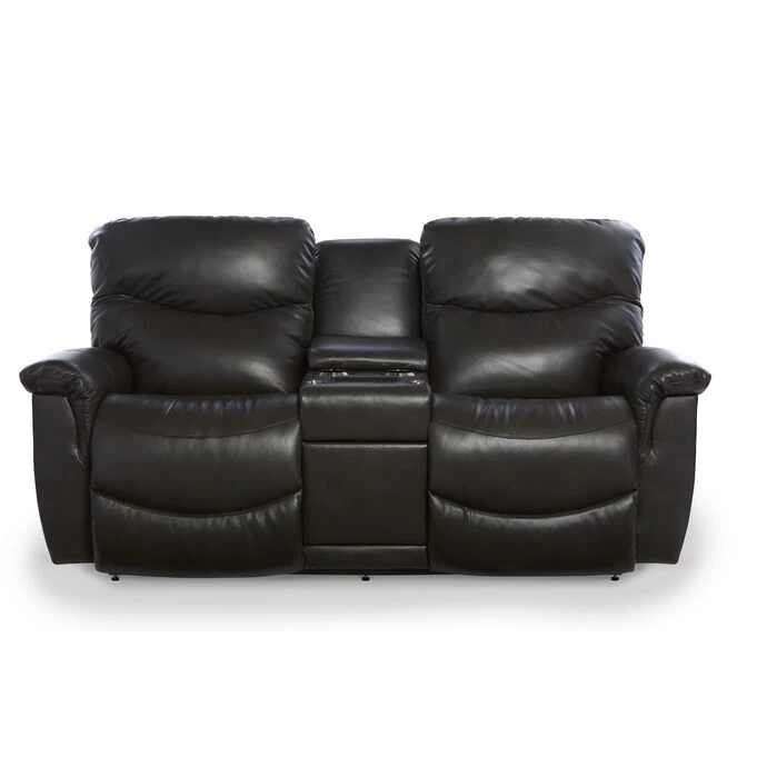 James Charcoal Leather Power Plus Reclining Console Loveseat 3 James Charcoal Leather Power Plus Reclining Console Loveseat