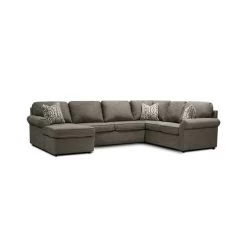Burke Smoke 4 Piece Left Chaise Corner Wedge Sectional 7 Burke Smoke 4 Piece Left Chaise Corner Wedge Sectional -furniture QK1081532 DIME PRI OL
