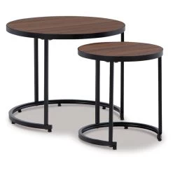 Ayla Brown Set Of 2 Outdoor Nesting End Tables