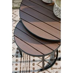 Ayla Brown Set Of 2 Outdoor Nesting End Tables -furniture QK1084604 ASHL LF2 RM