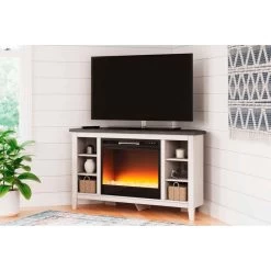 Dorrinson Antique White 48 Inch Electric Fireplace Console -furniture QK1084662 ASHL LF1 RM