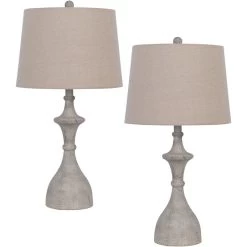 Acoma Set Of 2 Whitewash Table Lamps