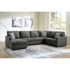 Edenfield Charcoal Chaise Sectional -furniture QK1085627 ASHL LF1 RM