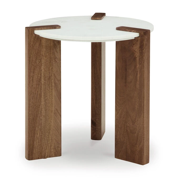 Isanti White Round End Table 4 Isanti White Round End Table - Image 2