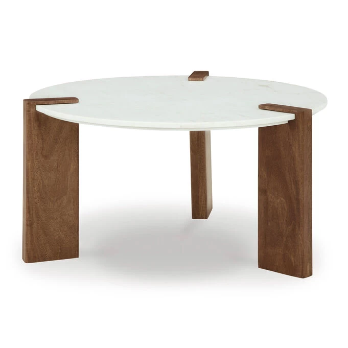 Isanti White Round Coffee Table 4 Isanti White Round Coffee Table - Image 2