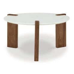 Isanti White Round Coffee Table