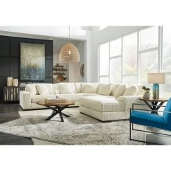 Lindyn Ivory 5 Pc Right Chaise Sectional 7 Lindyn Ivory 5 Pc Right Chaise Sectional -furniture QK1088048 ASHL LF1 RM