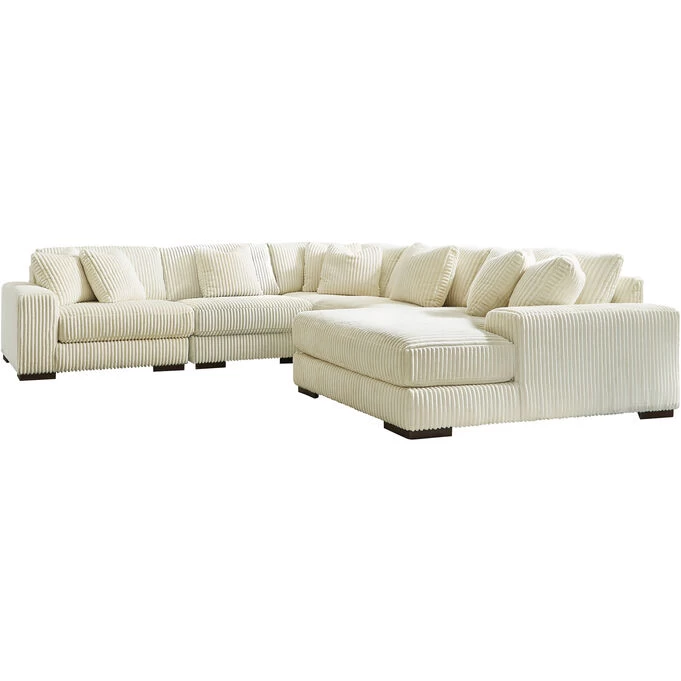 Lindyn Ivory 5 Pc Right Chaise Sectional 3 Lindyn Ivory 5 Pc Right Chaise Sectional