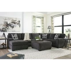Ballinasloe Smoke 3 Piece Left Chaise Sectional -furniture QK743138 ASHL LF2 RM
