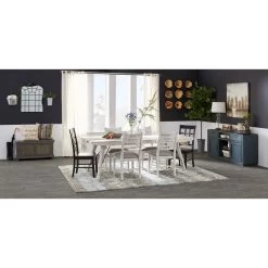 Modern Rustic Weathered White 5 Piece Dining Set 7 Modern Rustic Weathered White 5 Piece Dining Set -furniture QK987981 INTC SH LF1 RM