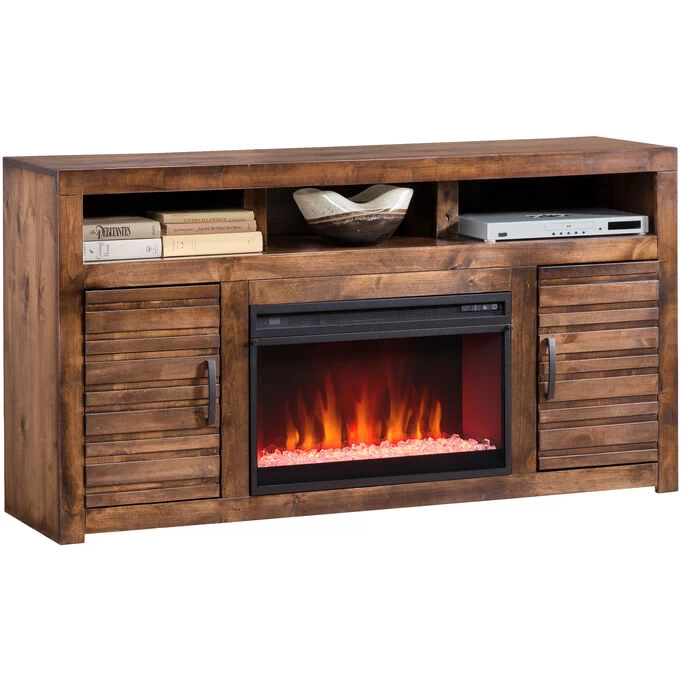 Sausalito Whiskey 62 Inch Fireplace Console 4 Sausalito Whiskey 62 Inch Fireplace Console - Image 2